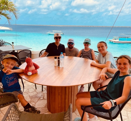 Theo and family in caribean