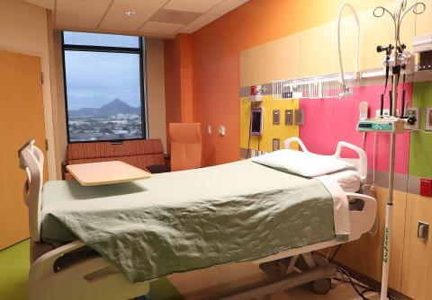 Photo of newly constructed patient room on 10th floor at Phoenix Children's