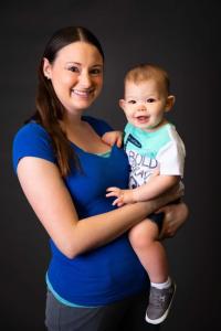 Mother holding her toddler