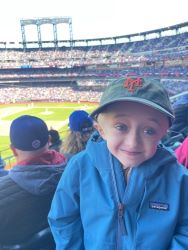 Boy at baseball game