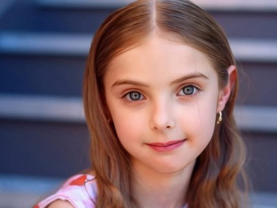 Girl looking straight at camera