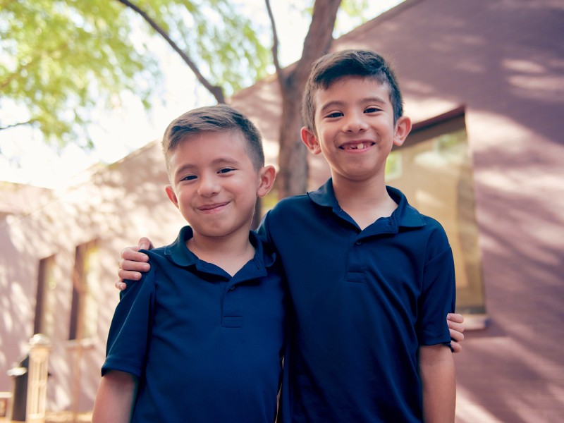 Brothers smiling
