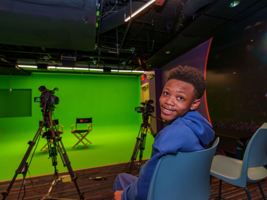 Boy on soundstage in The Zone